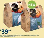 PnP Mixed Herb & Garlic Beer, Olive & Rosemary Soda or Piquante & Red Onion Beer Bread-450g Each