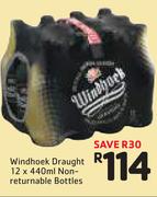 Windhoek Draught Non Returnable Bottles-12 x 440ml