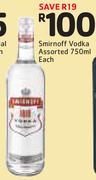 Smirnoff Vodka Assorted-750ml Each