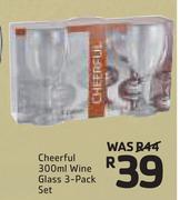 Cheerful Wine Glass 3 Pack Set-300ml