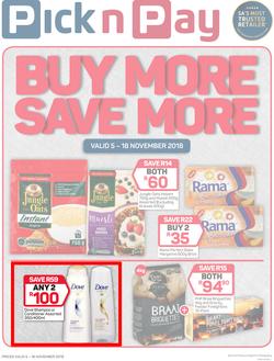 Pick n Pay : Buy More, Save More (05 Nov - 18 Nov 2018), page 1