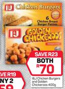 I & J Chicken Burgers And Golden Chickeroos-400g For Both