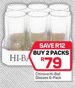 Citinova Hi Ball Glasses-2x6 Pack