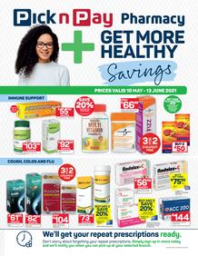 Pick n Pay Pharmacy : Get More Healthy Savings (10 May - 13 June 2021)