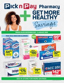 Pick n Pay Pharmacy : Get More Healthy Savings (08 November - 02 January 2022)