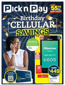 Pick n Pay : Birthday Cellular Savings (20 June - 07 August 2022)