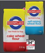 Snowflake Cake Wheat Flour-2.5kg & Self Raising Wheat Flour-1kg