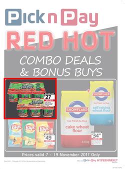 Pick n Pay : Red Hot Combo Deals And Bonus Buys (07 Nov - 19 Nov 2017), page 1