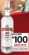 Smirnoff 1818 Vodka Assorted-750ml