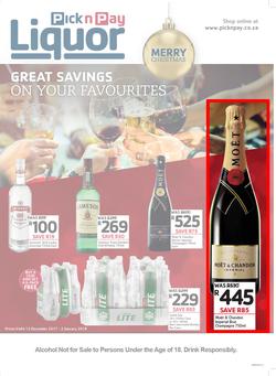 Pick n Pay : Great Savings On All Your Favourites (12 Dec - 02 Jan 2018), page 1