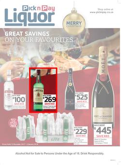 Pick n Pay : Great Savings On All Your Favourites (12 Dec - 02 Jan 2018), page 1