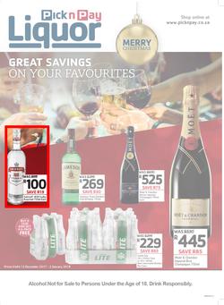 Pick n Pay : Great Savings On All Your Favourites (12 Dec - 02 Jan 2018), page 1