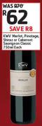 KWV Merlot, Pinotage, Shiraz Or Cabernet Sauvignon Classic-750ml Each