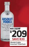 Absolut Vodka Assorted-750ml Each