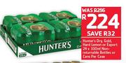 Hunter's Dry, Gold, Hard Lemon Or Export Non Returnable Bottles Or cans-24 x 330ml Per Case
