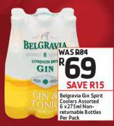 Belgravia Gin Spirit Coolers Non Returnable Bottles-6 x 275ml Per Pack