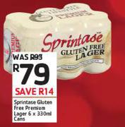 Sprintase Gluten Free Premium Lager Cans-6 x 330ml