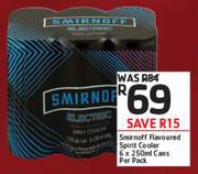 Smirnoff Flavoured Spirit Cooler Cans-6 x 250ml Per pack