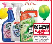 Handy Andy Power Cream Or Actifiz Trigger-750ml & Handy Andy Actifiz Refill-750ml 