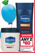 Vaseline Body Lotion Or Cream Assorted-2 x 400ml