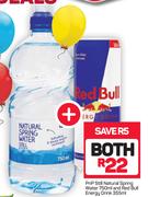 PnP Still Natural Spring Water-750ml And Red Bull Energy Drink-355ml Both For