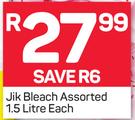 Jik Bleach Assorted-1.5Ltr Each