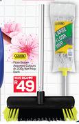 Addis Floor Broom Assorted Colours Or 200g Wet Mop-Each