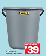 Addis 9Ltr Silver Bucket With Handle