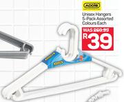 Addis Unisex Hangers 5's Pack In Assorted Colours-Per Pack