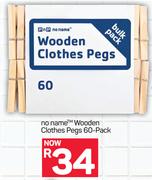 PnP No Name Wooden Clothes Pegs-60's Pack