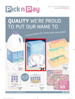 Pick n Pay Western Cape : Quality We're Proud To Put Our Name To (08 Nov - 20 Nov 2016), page 1