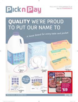 Pick n Pay Western Cape : Quality We're Proud To Put Our Name To (08 Nov - 20 Nov 2016), page 1