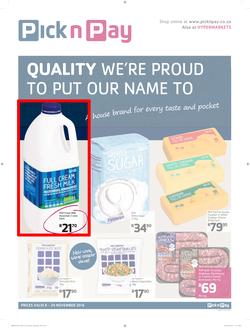 Pick n Pay Western Cape : Quality We're Proud To Put Our Name To (08 Nov - 20 Nov 2016), page 1