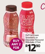 PnP Full Cream Strawberry Or Chocolate Flavoured Milk Shake-2 x 275ml