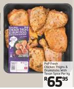 PnP Fresh Chicken Thighs And Drumsticks With Texan Spice-Per Kg