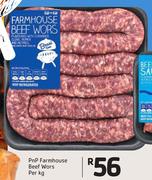 PnP Farmhouse Beef Wors-Per Kg