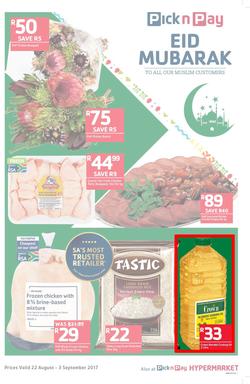 Pick n Pay Western Cape : Eid Mubarak (22 Aug - 03 Sep 2017), page 1