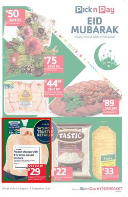 Pick n Pay Western Cape : Eid Mubarak (22 Aug - 03 Sep 2017), page 1