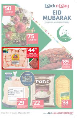 Pick n Pay Western Cape : Eid Mubarak (22 Aug - 03 Sep 2017), page 1