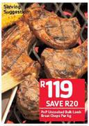 PnP Uncooked Bulk Lamb Braai Chops-Per kg