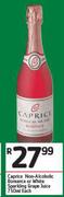 Caprice Non-Alcoholic Romance Or White Sparkling Grape Juice-750ml Each