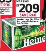 Heineken Lager Non Returnable Bottles Or Cans-24 x 330ml Per Case