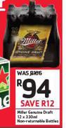 Miller Genuine Draft Non Returnable Bottles-12 x 330ml