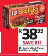I&J Beefers Black Papper Beef Patties-600g