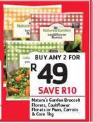 Nature's Garden Broccoli Florets Cauliflower Or Florets Or Peas, Carrots & Corn-2 x 1Kg