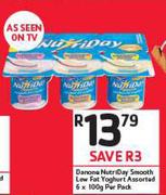 Danone Nutriday Smooth Low Fat Yoghurt Assorted-6 x 100g Per Pack