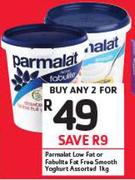 Parmalat Low Fat Or Fabulite Fat Free Smooth Yoghurt Assorted-2 x 1Kg