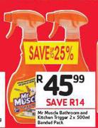 Mr.Muscle Bathroom And Kitchen Trigger Banded Pack-2 x 500ml