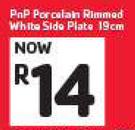 1PnP Porcelain Rimmed White Side Plate-19cm