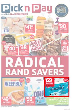 Pick n Pay Western Cape : Radical Rand Savers (25 Sep - 08 Oct 2017), page 1